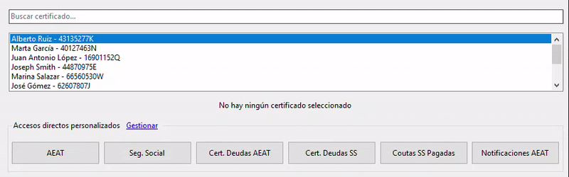 Buscar certificado digital en el ordenador